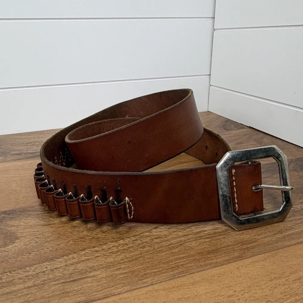 Vintage Hunter 138-LG Leather .38/357 Cal Ammunition Belt Brown 25 Rounds 49